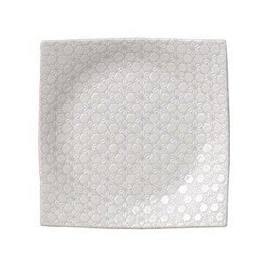 画像1: 【市蔵】白手引き7.5寸正角皿 【市蔵】White Hand-drawn 22.5cm Square Plate