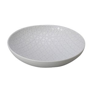 画像1: 【市蔵】白メタ9.5寸鉢 【市蔵】White Meta 28cm Bowl