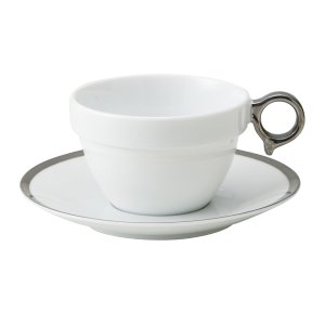 画像1: 【カップ&ソーサーコレクション】MARU　紅茶碗受皿　プラチナ