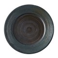 【メインプレートコレクション】櫛目黒柿釉プレート 【Main Plate Collection】Comb Pattern Black Kakiyu Plate