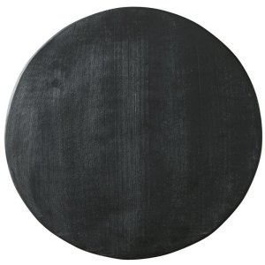 画像1: 【BON】丸型陶板　くし目　黒 【BON】Round Ceramic Plate Comb Pattern Black