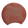 【BON】月型陶板　カヤ目　中　赤 【BON】Moon Shaped Ceramic Plate Kaya Pattern Medium Red
