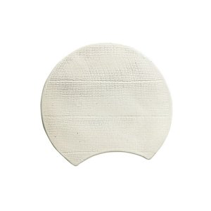画像1: 【BON】月型陶板　カヤ目（小）　白 【BON】Moon Shaped Ceramic Plate Kaya Pattern Small White