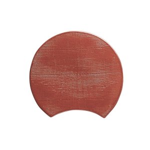 画像1: 【BON】月型陶板　カヤ目（小）　赤 【BON】Moon Shaped Ceramic Plate Kaya Pattern Small Red