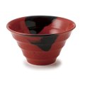 【円】赤釉黒刷毛　5.0丼 【円】Akagusuri (Red Base) Black Brushed 5.0 Bowl