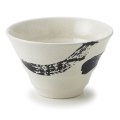 【円】白釉黒刷毛　6.0丼 【円】Hakuyu (White Base) Black Brushed 6.0 Bowl