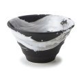 【円】黒釉白刷毛　5.0丼 【円】Kokuyu (Black Base) White Brushed 5.0 Bowl