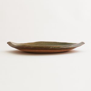 画像2: 【ta・ta・la　このは】柿の葉　織部 【ta・ta・la　KONOHA】Persimmon Leaf Plate Deep green