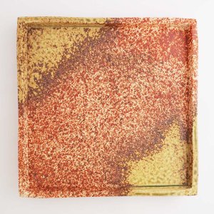 画像4: 【ta・ta・la　ZEN】正角（大）　赤吹き 【ta・ta・la　ZEN】Large Square Plate Red