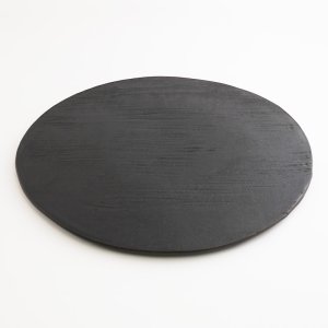 画像3: 【BON】丸型陶板　くし目　黒 【BON】Round Ceramic Plate Comb Pattern Black