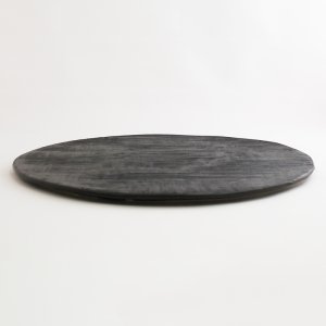 画像2: 【BON】丸型陶板　くし目　黒 【BON】Round Ceramic Plate Comb Pattern Black