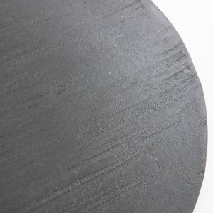 画像4: 【BON】丸型陶板　くし目　黒 【BON】Round Ceramic Plate Comb Pattern Black