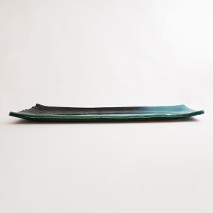 画像2: 【MUSASHI】角皿（大）　青緑 【MUSASHI】Rectangle Plate Large Blue-green