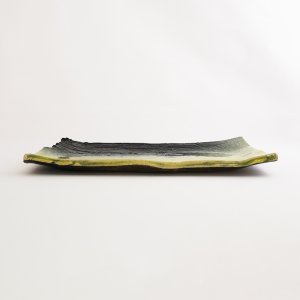 画像2: 【MUSASHI】角皿（中）　黄緑 【MUSASHI】Rectangle Plate Medium Yellow-green