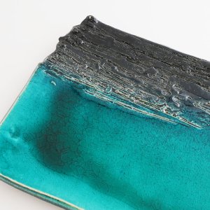 画像4: 【MUSASHI】角皿（中）　青緑 【MUSASHI】Rectangle Plate Medium Blue-green