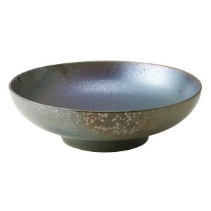 画像1: 【HAGANE -鋼-】33cmボウル　ブルー結晶 【HAGANE -鋼-】33cm Bowl Blue Crystal