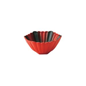 画像1: 【REKKA -烈火-】菊六角小鉢　赤黒 【REKKA -烈火-】Lotus Hexagon Small Bowl Red & Black