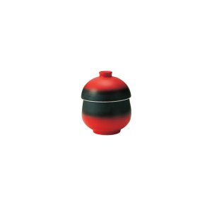 画像1: 【REKKA -烈火-】ミニむし碗　赤黒 【REKKA -烈火-】Mini Steam Bowl Red & Black