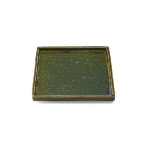 画像1: 【ta・ta・la　ZEN】正角（大）　織部 【ta・ta・la　ZEN】Large Square Plate Oribe