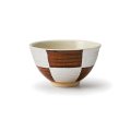 【飯碗コレクション】アメ市松飯碗（大） 【Rice Bowl Collection】Amber Ichimatsu Rice Bowl Large