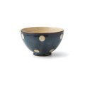 【飯碗コレクション】流れ水玉飯碗（小）　黒 【Rice Bowl Collection】Flow Dots Rice Bowl Small Black