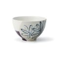 【飯碗コレクション】花飯碗（大）　白紫 【Rice Bowl Collection】Flower Rice Bowl Large White/Purple