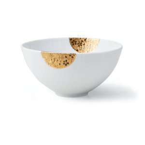 画像1: 【飯碗コレクション】白磁飯碗　金 【Rice Bowl Collection】Hakuji Rice Bowl Gold