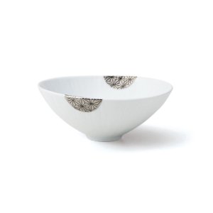 画像1: 【飯碗コレクション】白磁平飯碗　銀 【Rice Bowl Collection】Hakuji Flat Rice Bowl Silver