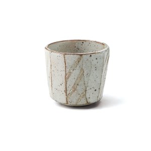 画像1: 【酒器コレクション】粉引面とり　切立カップ 【Sakr Cup Collection】Kohiki chamfer Kittate Cup