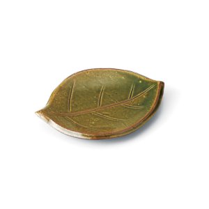 画像1: 【ta・ta・la　このは】柿の葉　織部 【ta・ta・la　KONOHA】Persimmon Leaf Plate Deep green