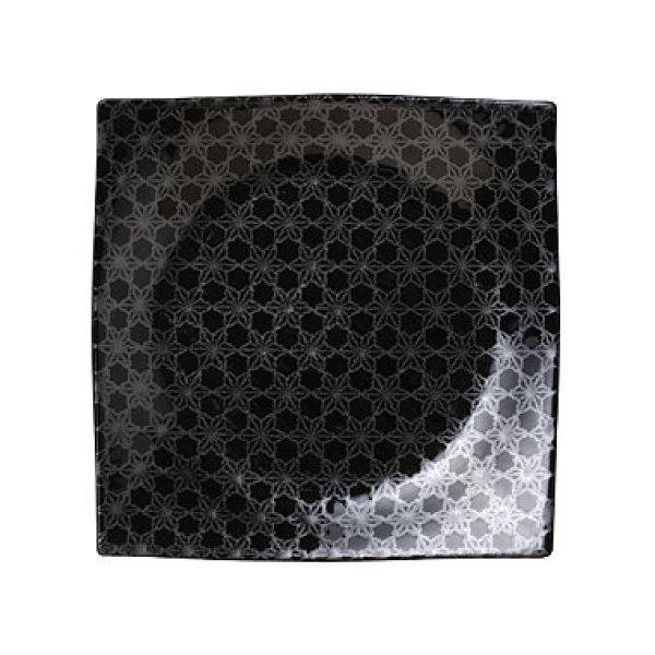 画像1: 【市蔵】黒手引き7.5寸正角皿 【市蔵】Black Hand-drawn 22.5cm Square Plate (1)
