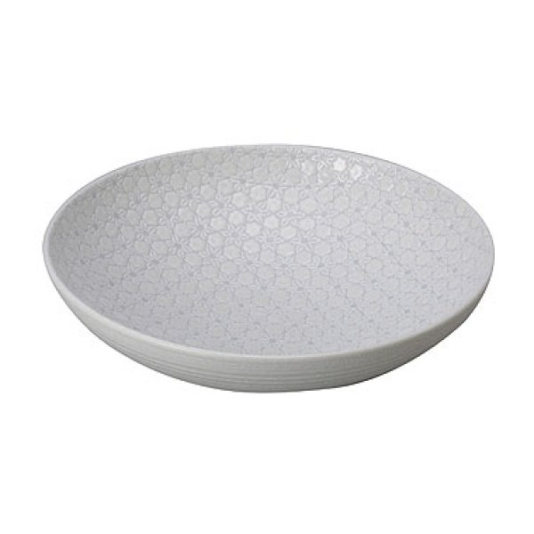 画像1: 【市蔵】白メタ9.5寸鉢 【市蔵】White Meta 28.5cm Bowl (1)