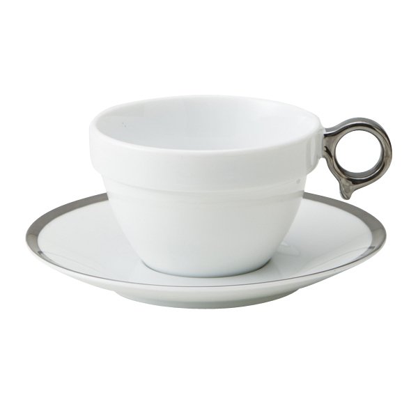 画像1: 【カップ&ソーサーコレクション】MARU　紅茶碗　プラチナ (1)