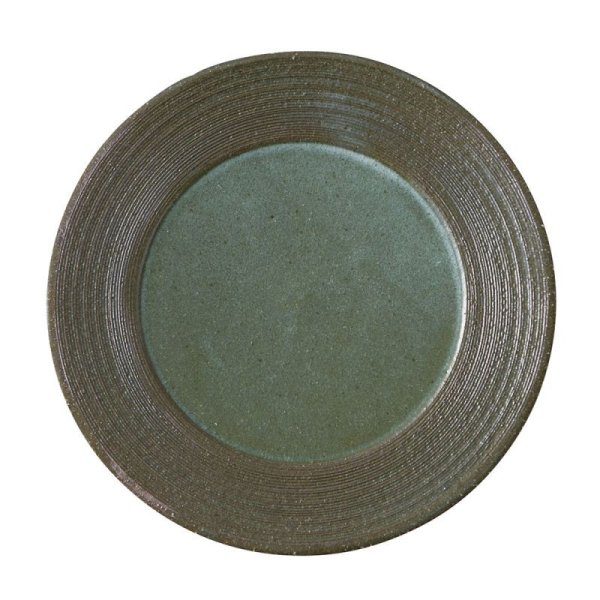 画像1: 【メインプレートコレクション】櫛目深緑プレート 【Main Plate Collection】Comb Pattern Deep Green Plate (1)