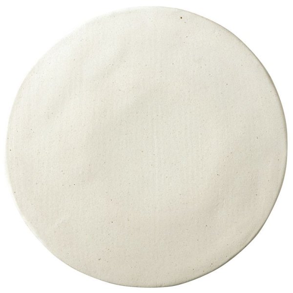 画像1: 【BON】丸型陶板　くし目　白 【BON】Round Ceramic Plate Comb Pattern White (1)