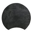 画像1: 【BON】月型陶板　カヤ目（中）　黒 【BON】Moon Shaped Ceramic Plate Kaya Pattern Medium Black (1)