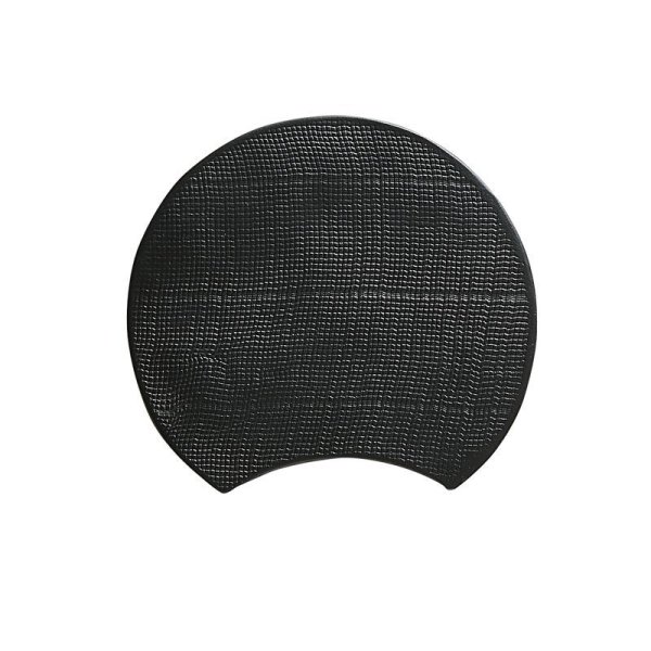 画像1: 【BON】月型陶板　カヤ目（小）　黒 【BON】Moon Shaped Ceramic Plate Kaya Pattern Small Black (1)