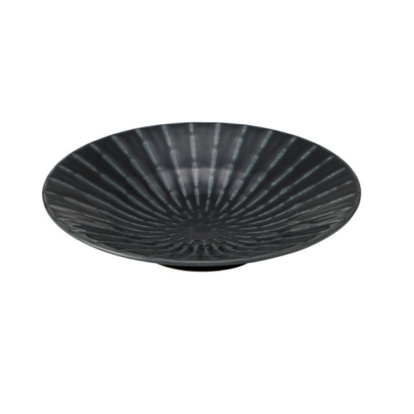 画像1: 【GEKKO -月光-】8寸浅鉢　黒 【GEKKO -月光-】24cm Shallow Bowl Black (1)