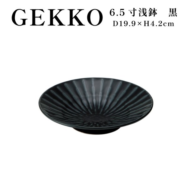 画像1: 【GEKKO -月光-】6.5寸浅鉢　黒 【GEKKO -月光-】20cm Shallow Bowl Black (1)