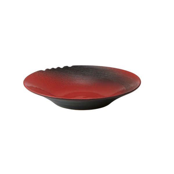 画像1: 【MUSASHI】丸皿（中）　赤 【MUSASHI】Round Plate Medium Red (1)