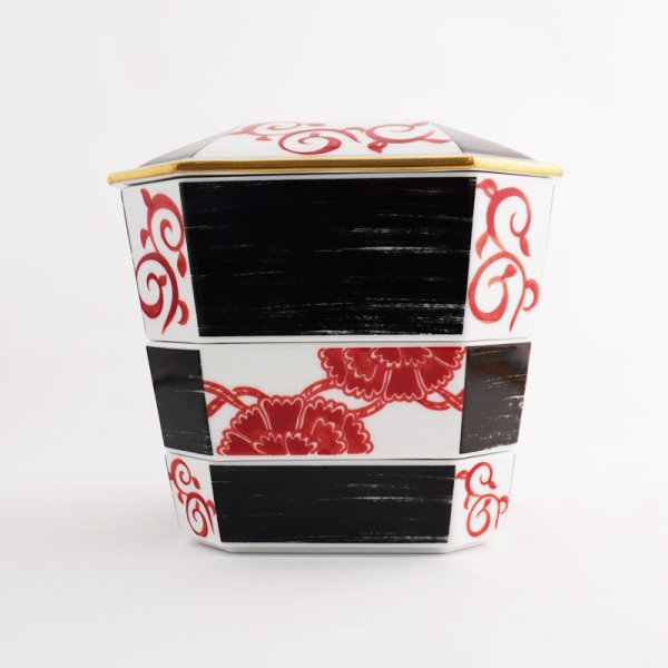 画像4: 【IROE -色絵-】三段重 赤 (4)