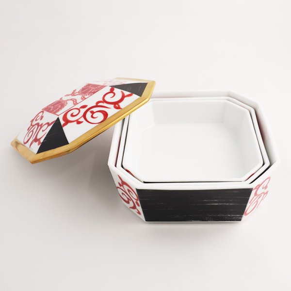 画像9: 【IROE -色絵-】三段重 赤 (9)