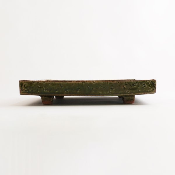 画像2: 【ta・ta・la ZEN】正角(小) 織部 【ta・ta・la ZEN】Small Square Plate Oribe (2)