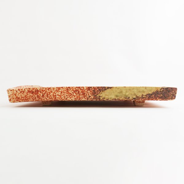 画像2: 【ta・ta・la ZEN】正角(大) 赤吹き 【ta・ta・la ZEN】Large Square Plate Red (2)