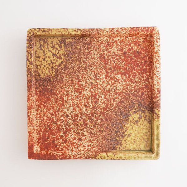 画像4: 【ta・ta・la ZEN】正角(小) 赤吹き 【ta・ta・la ZEN】Small Square Plate Red (4)