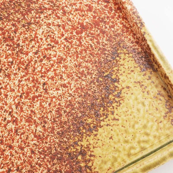 画像5: 【ta・ta・la ZEN】正角(大) 赤吹き 【ta・ta・la ZEN】Large Square Plate Red (5)
