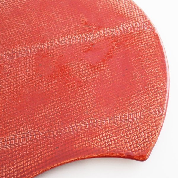 画像4: 廃番：【BON】月型陶板　カヤ目（小）　赤 (4)