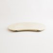 画像2: 【BON】月型陶板　カヤ目（小）　白 【BON】Moon Shaped Ceramic Plate Kaya Pattern Small White (2)