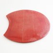画像5: 【BON】月型陶板　カヤ目（中）　赤 【BON】Moon Shaped Ceramic Plate Kaya Pattern Medium Red (5)