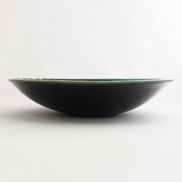 画像2: 【MUSASHI】丸皿(大) 青緑 【MUSASHI】Round Plate Large Blue-green (2)